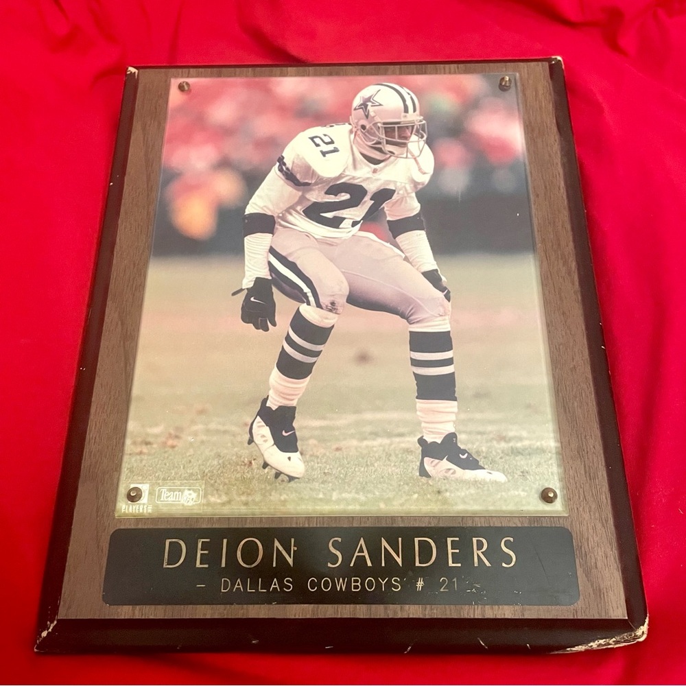 Vtg NFL Dallas Cowboys Deion Sanders Plaque